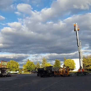 Looking at the dramatic sky in the east from our store.