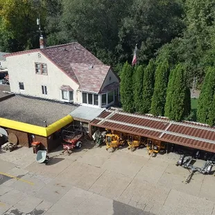50' above the parking lot from a up in a boomlift.