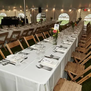 Tent set for 140 at Elawa Farm