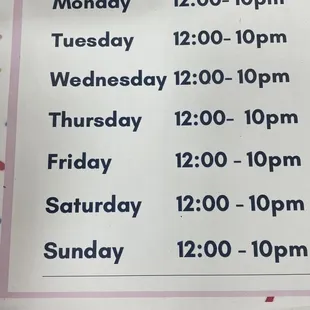 Business hours