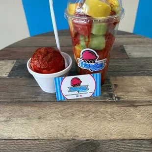 &quot;Fresh&quot; Fruit Cup And a scoop of Shaved Ice