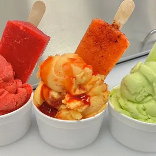 Nieve de Fresa mango con chamoy Limón