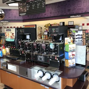a coffee machine in a coffee shop