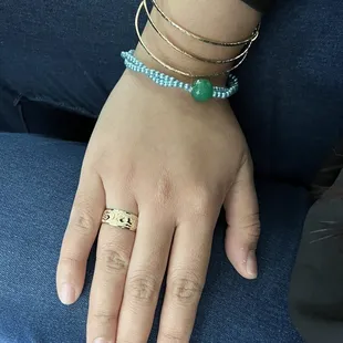 8mm Hawaiian ring  &amp; a good luck bracelet.