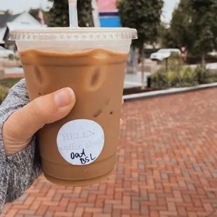 Black sugar oat milk latte