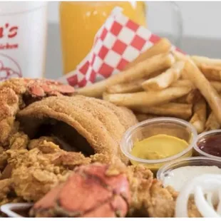 a basket of fried food