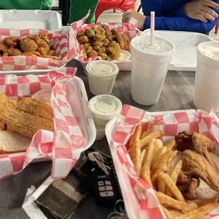 Fried okra, Catfish Combo, Whiting Combo 1 Wing Kids Meal 3 Tenders Piece Combo