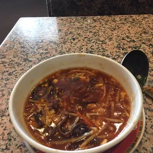 Hot &amp; Sour Soup. Had enough heat to vitalism me today.