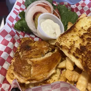 Grilled Chicken Breast and Fries.