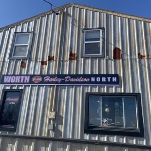 the front of the building