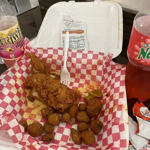 a basket of fried chicken