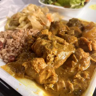 Small Curried Chicken Plate with 3 sides