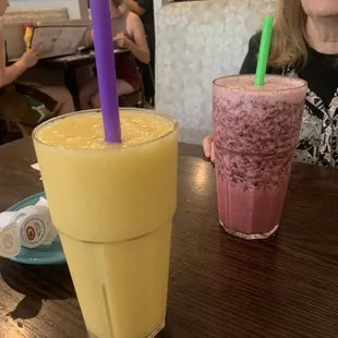 Mango Tango and Very Berry smoothies.  They are great!