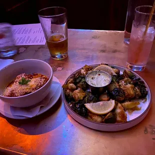 Brussel sprouts and meatball