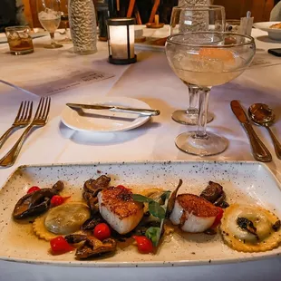 Scallop and ravioli