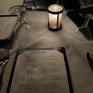 Drink menu - very festive and fun