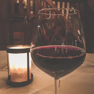 The wine list was superb, like this Cabernet.