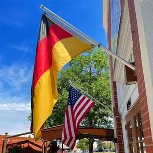 a german and an american flag
