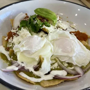 Chilaquiles with poached eggs