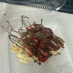 Strawberry Nutella Crepe $7 (whip on the side)