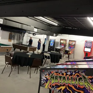 a pinball game room