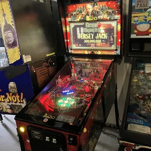 a row of pinball machines