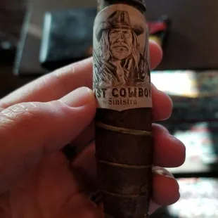 Sinistro Last Cowboy. Great smoke. Very unique wrapper!