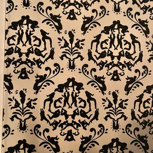 Wall paper in the bathroom haha