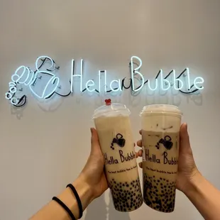 Wintermelon milk tea and milk tea with milk foam