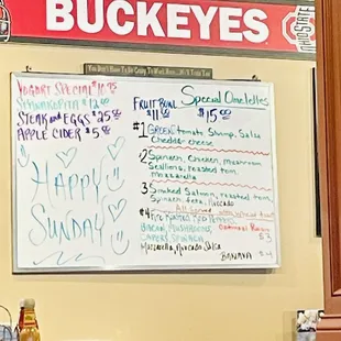 Check the Specials board! Number 4 won my heart.