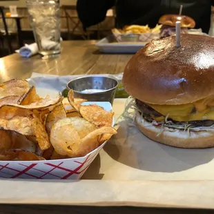 Phenomenal Smash Burger with chips (the sauce served with the chips was also amazing!)