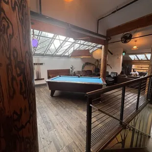 Upstairs pool table