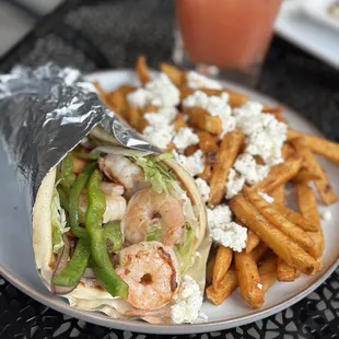 Veggie Pita add Shrimp