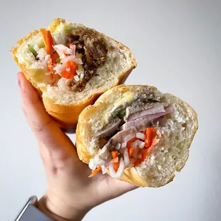 Mixed Grill banh mi (top), Combo Ham banh mi (bottom)