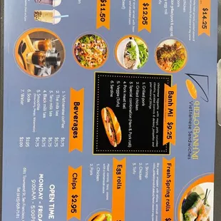 a menu for a restaurant