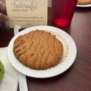 Peanut Butter Cookie with Hello Cafe sign
