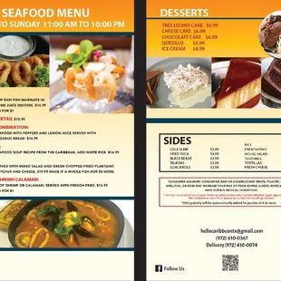 a menu for a restaurant