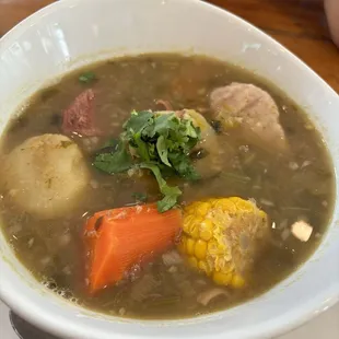 Sancocho - beef stew. Add a side of rice
