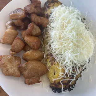 Cachapa with Fried Pork