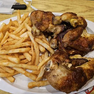 Whole chicken with fries