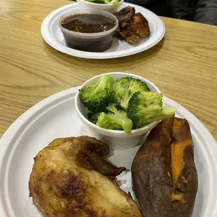 1/4 3. One Quarter Chicken White Meat with broccoli, sweet potato, and black beans