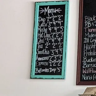 The normal menu