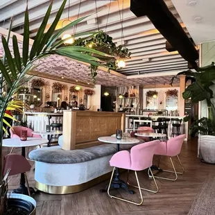 The counter and seating area