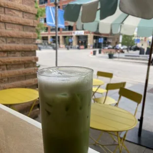 Iced Almond Matcha Latte