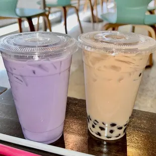 Taro Milk Teas and golden Milk Teas   @hybrideater