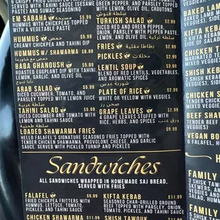 menu