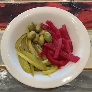 Pickle side.  Standard fare.