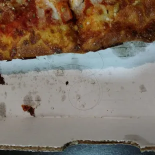 Found a surprise in my pizza box.... one long piece of hair
