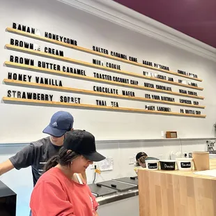 Menu selections