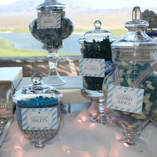 Michael &amp; Melissa&apos;s Wedding Candy Table at Paiute Resort